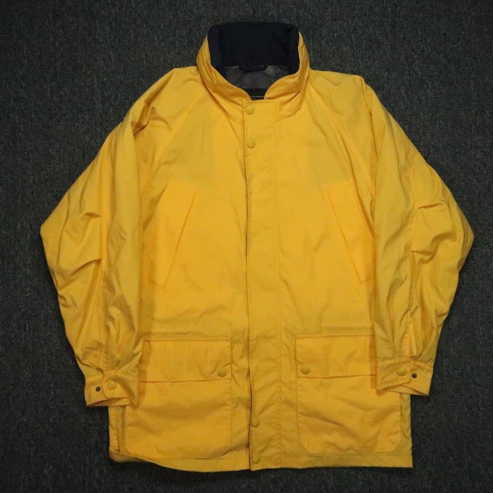Paul & Shark Jacket Mens Large Yellow Yachting Lined Hooded Sailing Rain *